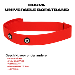 Cruva Borstband voor Hartslagmeter Rood