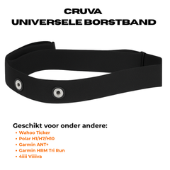 Cruva Borstband voor Hartslagmeter Zwart