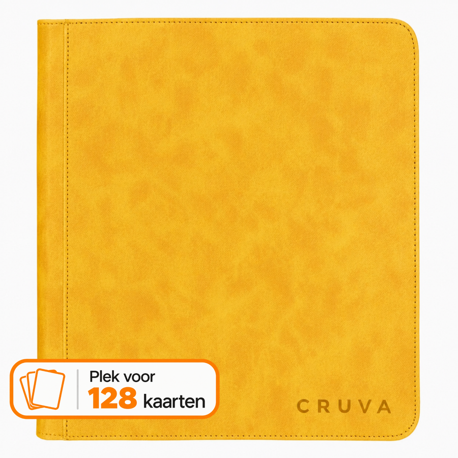 Cruva 4-Pocket Toploader Zip Binder – Geel