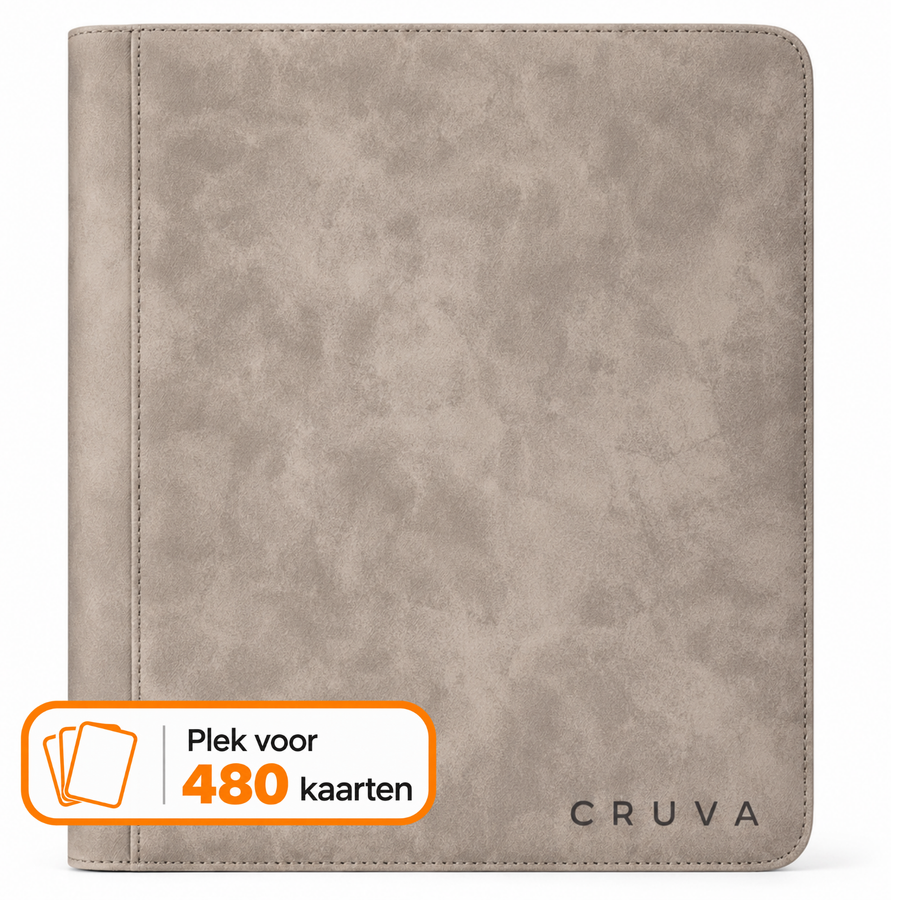 Cruva 12-Pocket Card Zip Binder – Grijs