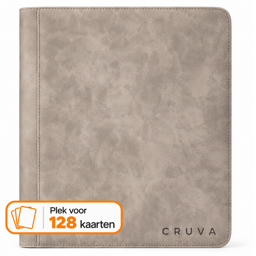 Cruva 4-Pocket Toploader Zip Binder – Grijs