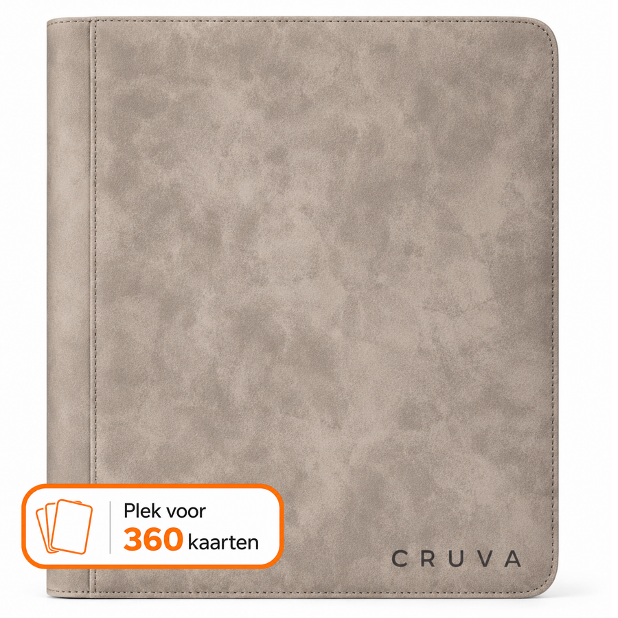 Cruva 9-Pocket Card Zip Binder – Grijs