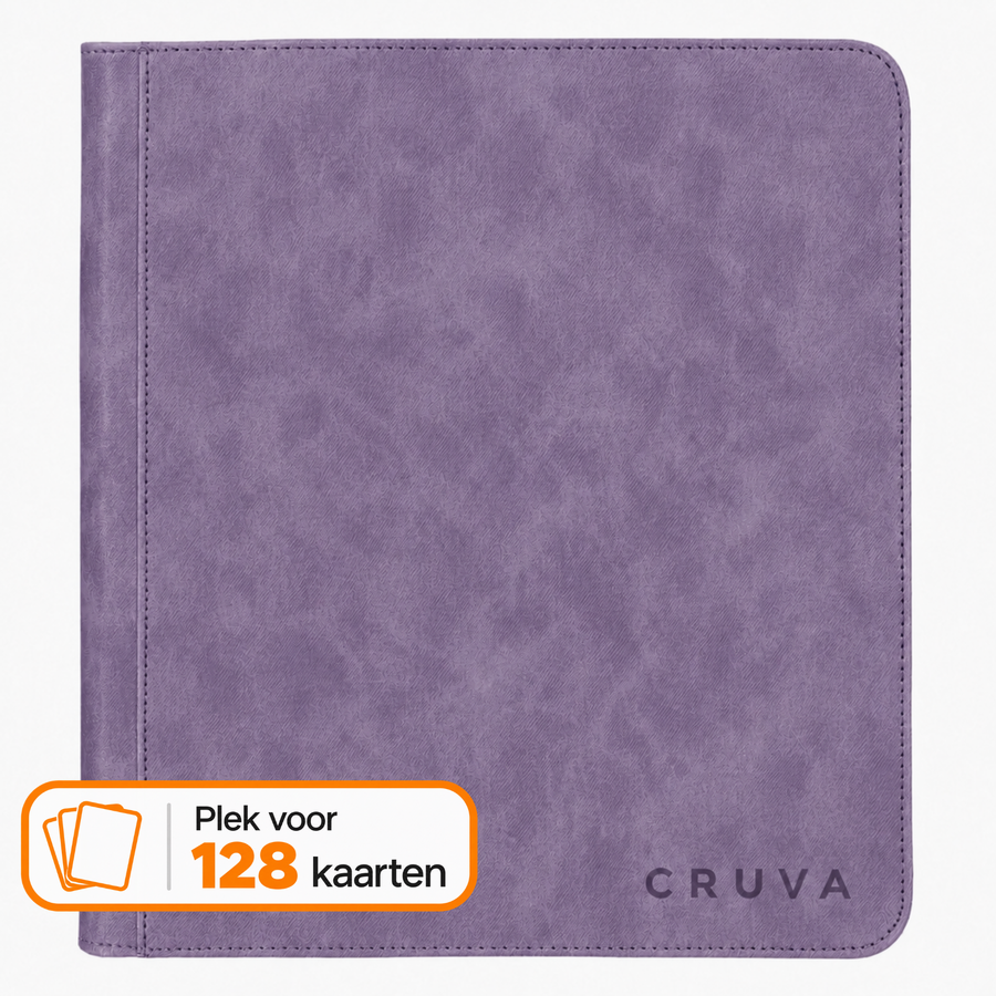 Cruva 4-Pocket Toploader Zip Binder – Paars