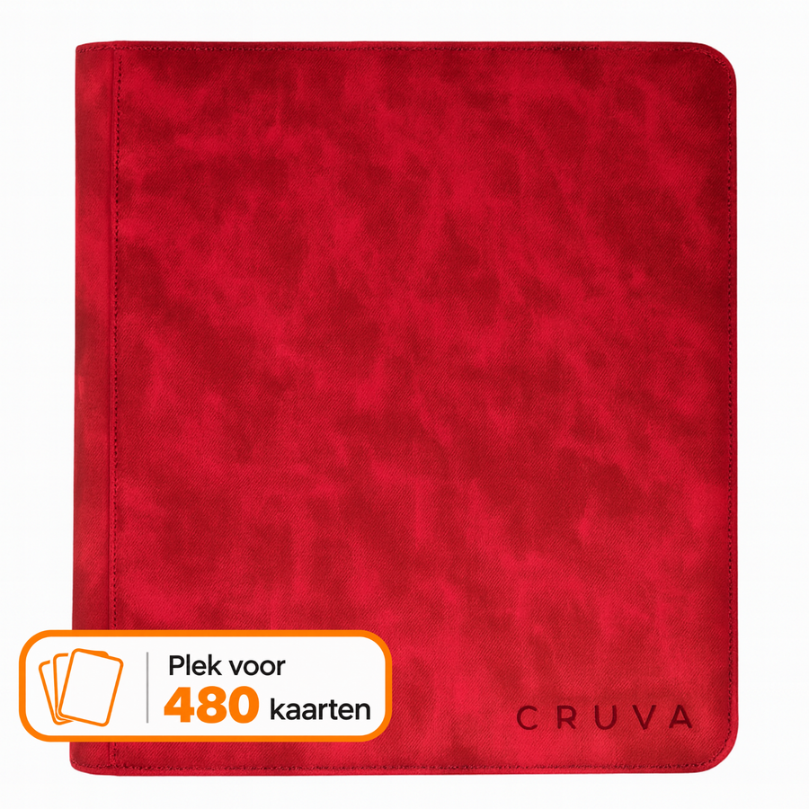 Cruva 12-Pocket Card Zip Binder – Rood
