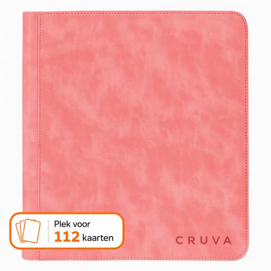 Cruva 4-Pocket Toploader Zip Binder – Roze