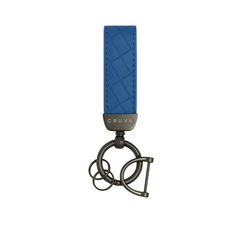 Cruva Sleutelhanger Blauw Gunmetal met patroon