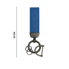 Cruva Sleutelhanger Blauw Gunmetal met patroon