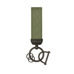 Cruva Sleutelhanger Groen Gunmetal met patroon