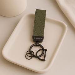 Cruva Sleutelhanger Groen Gunmetal met patroon