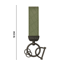 Cruva Sleutelhanger Groen Gunmetal met patroon