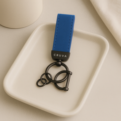 Cruva Sleutelhanger Blauw Gunmetal