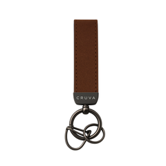 Cruva Sleutelhanger Bruin Gunmetal