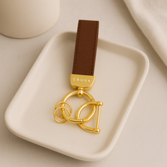 Cruva Sleutelhanger Bruin Goud