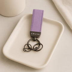 Cruva Sleutelhanger Paars Gunmetal