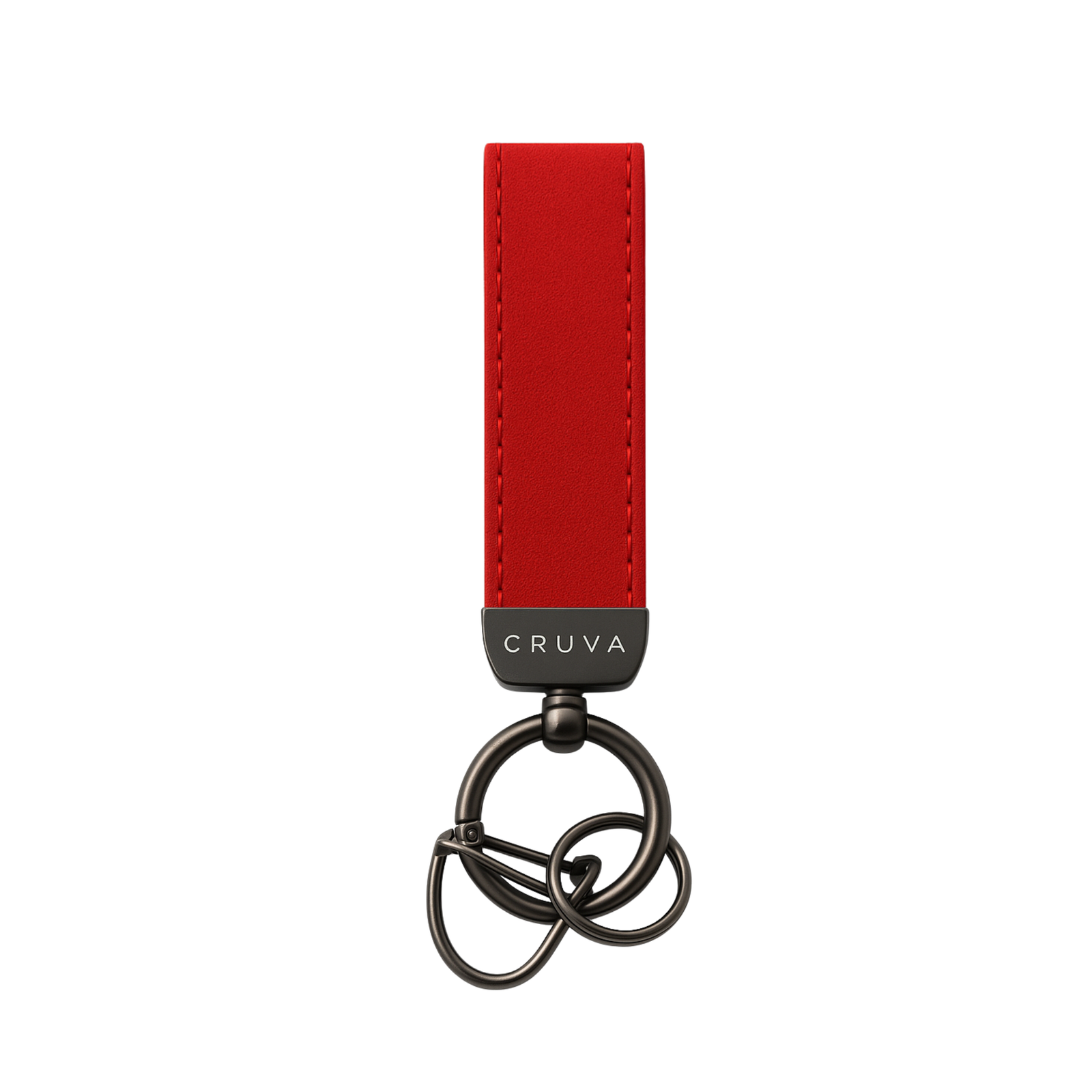 Cruva Sleutelhanger Rood Gunmetal
