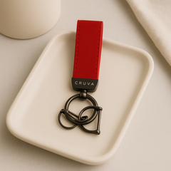 Cruva Sleutelhanger Rood Gunmetal