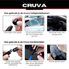 Cruva  2-in-1 Veiligheidshamer Tool Zwart